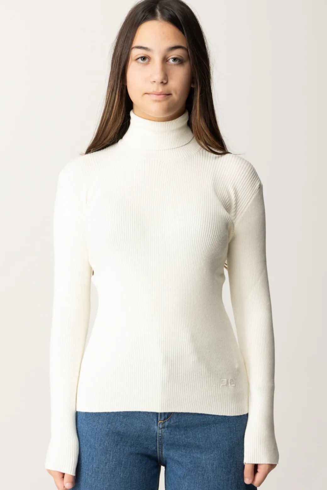 Elisabetta Franchi Bambina Maglia a Lupetto a Costine