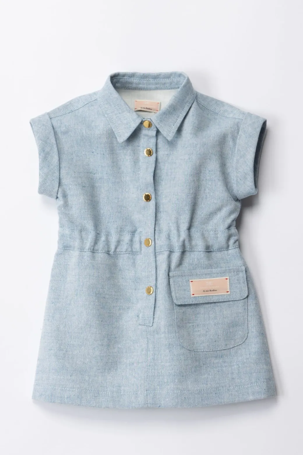 Elisabetta Franchi Bambina Mini Abito In Jeans con Tasca