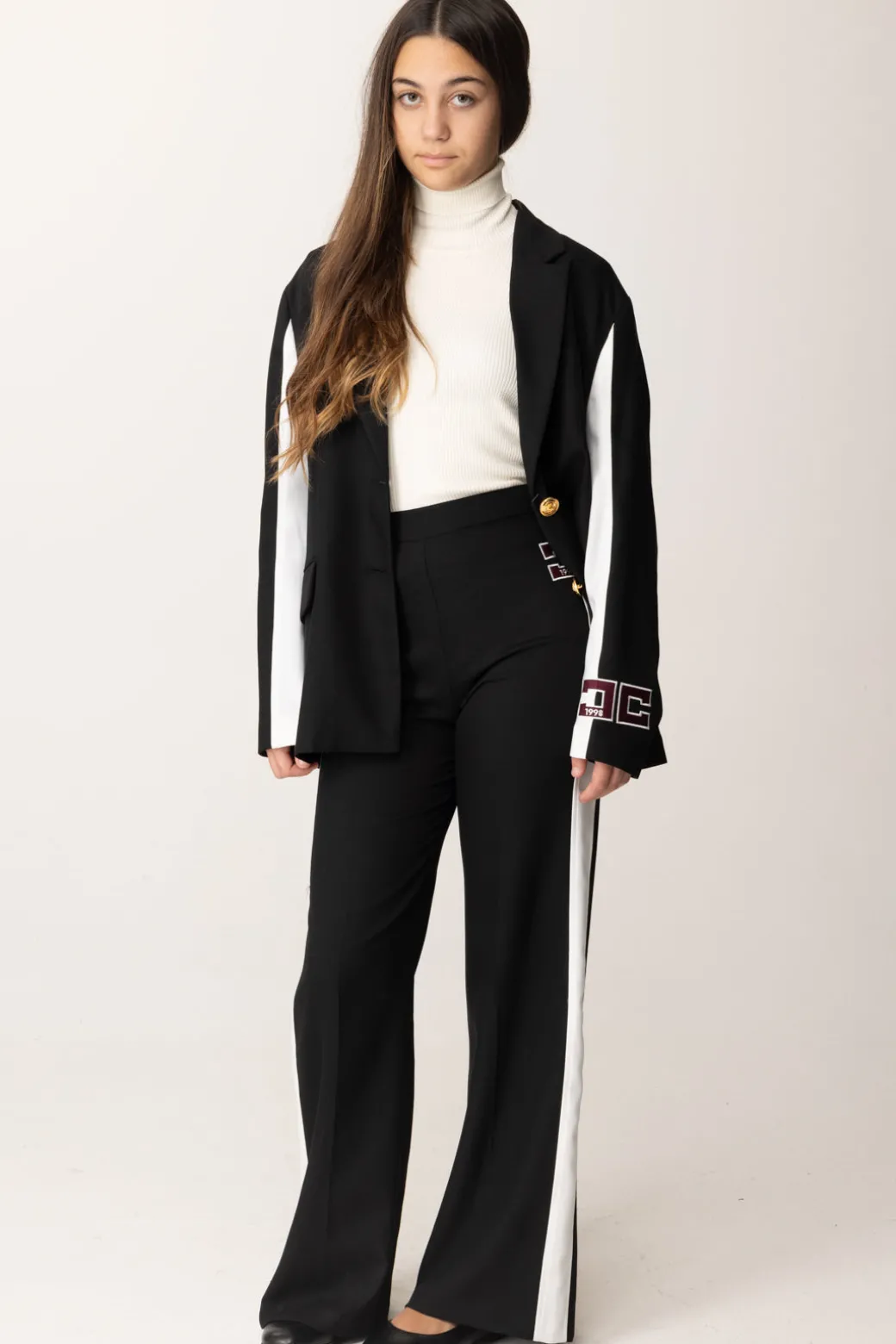 Elisabetta Franchi Bambina Pantalone con Bande Laterali e Logo
