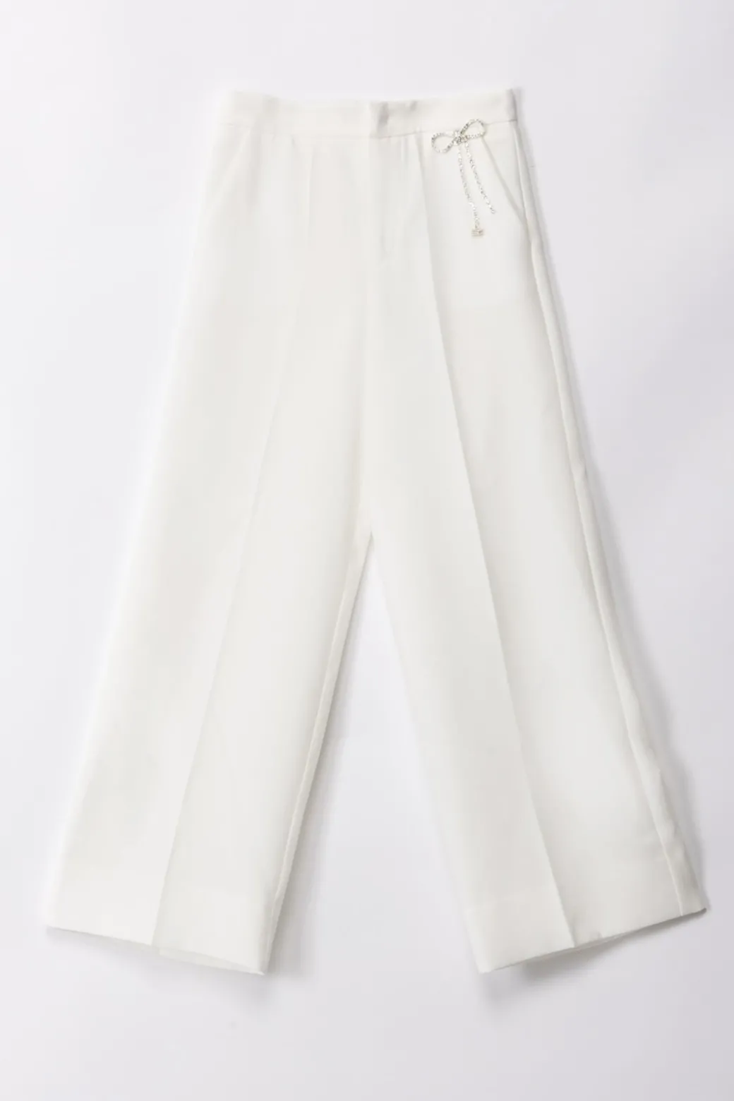 Elisabetta Franchi Bambina Pantalone In Crepe con Fiocco e Strass