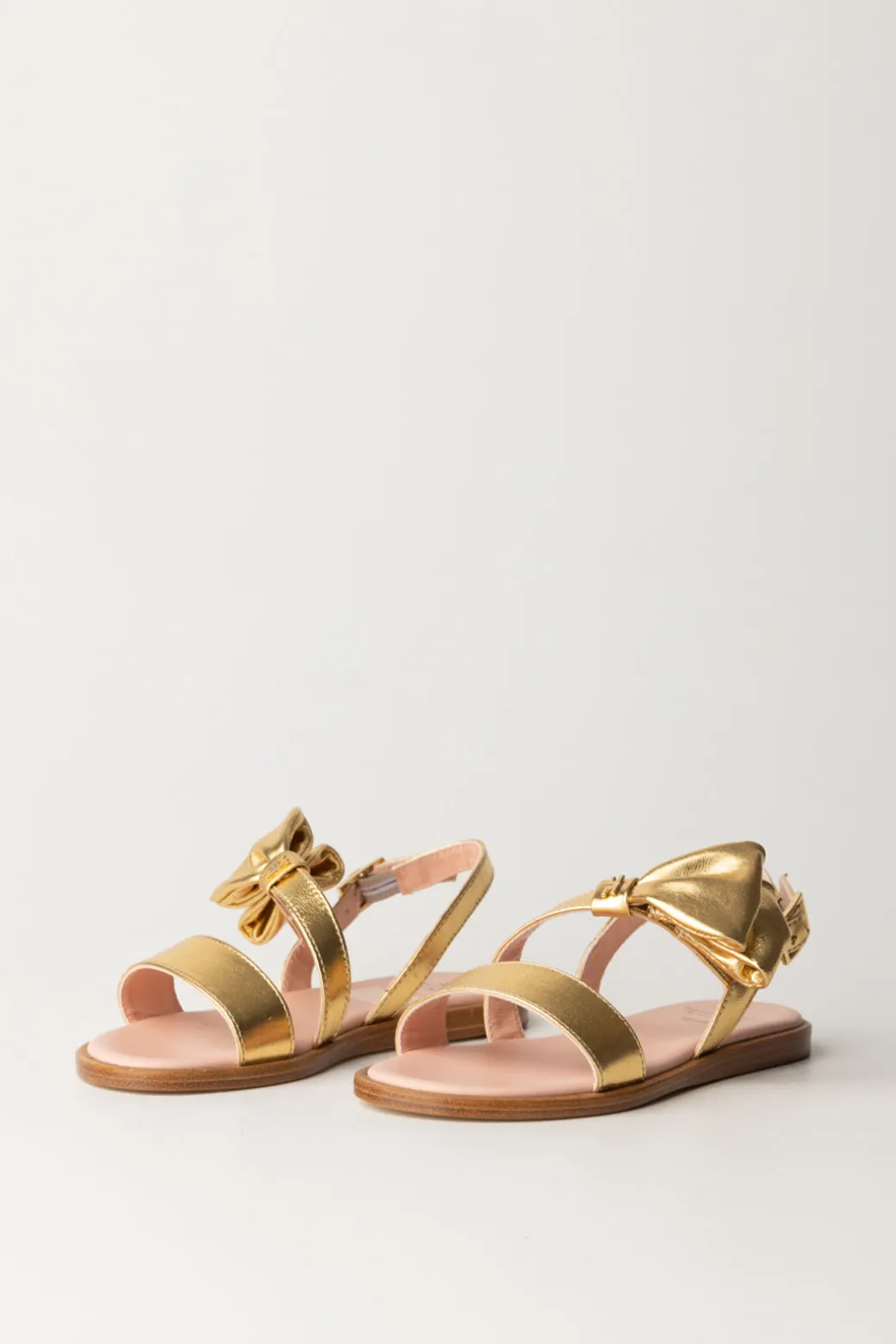 Elisabetta Franchi Bambina Sandali Flat Laminati con Fiocco