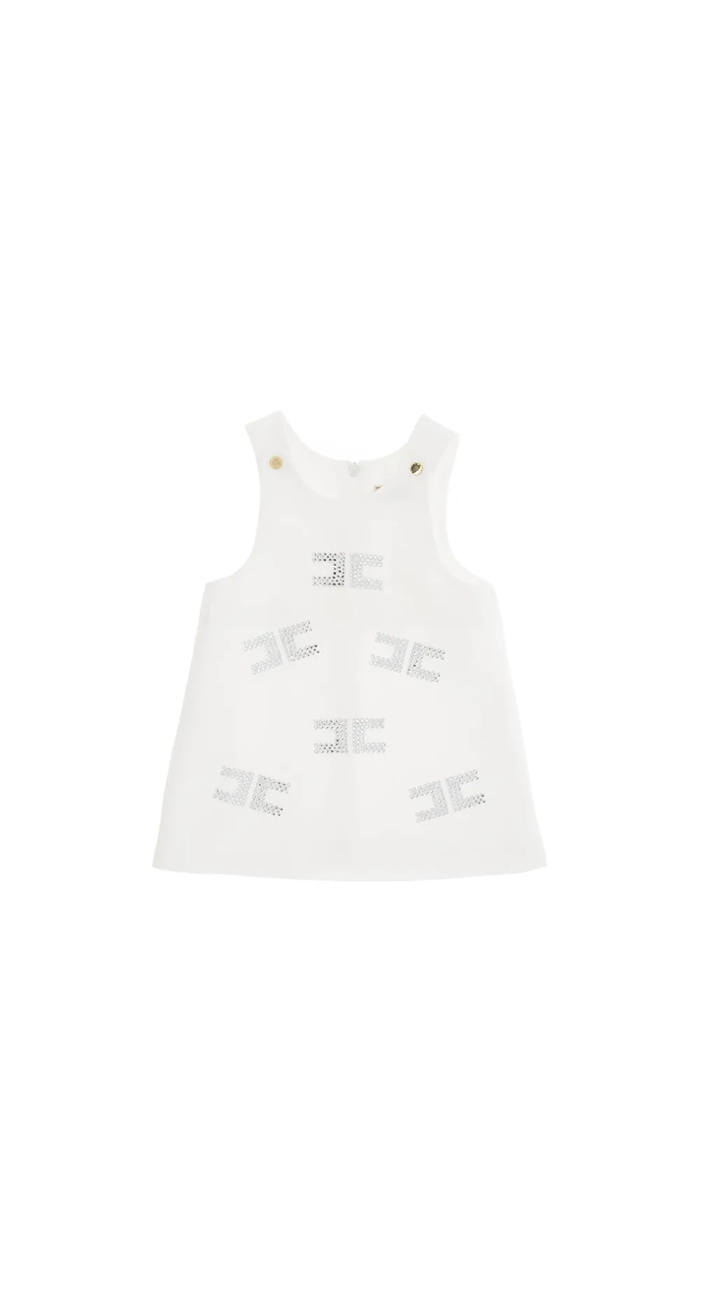 Elisabetta Franchi Bambina Scamiciato In Crepe con Logo In Strass