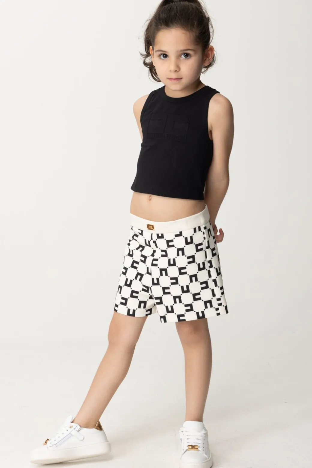 Elisabetta Franchi Bambina Shorts Stampa Logo Cubico