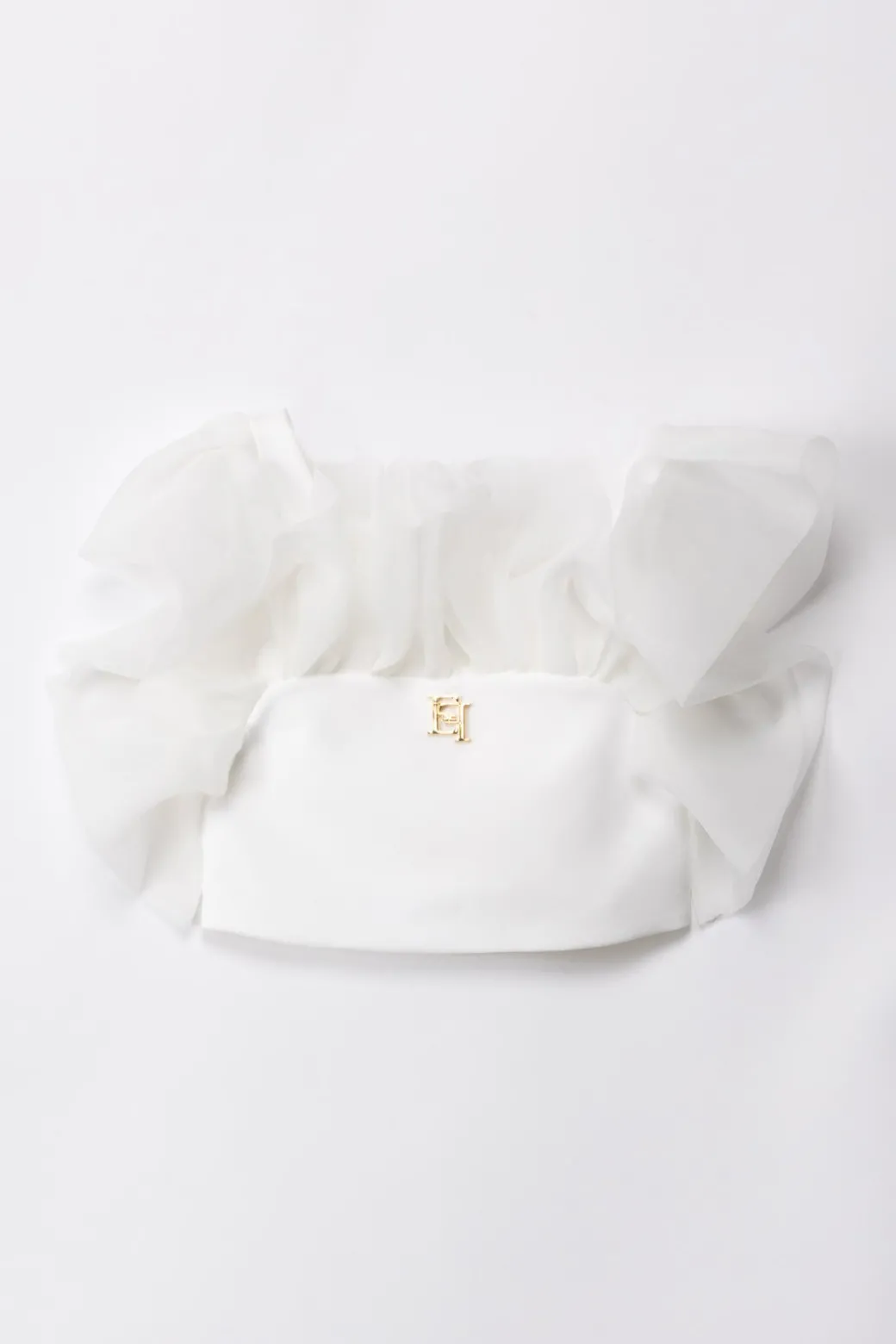 Elisabetta Franchi Bambina Top con Dettaglio In Organza