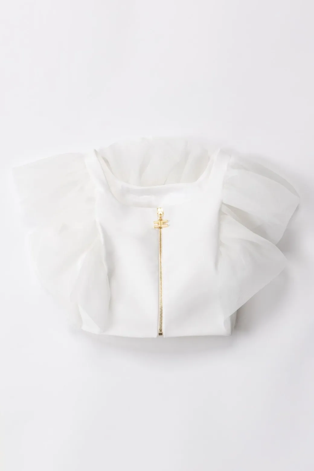 Elisabetta Franchi Bambina Top con Dettaglio In Organza