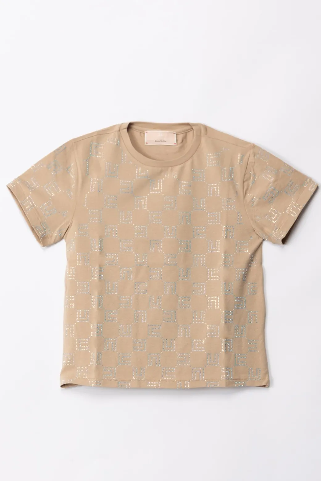 Elisabetta Franchi Bambina T-shirt con Pattern Logo In Strass
