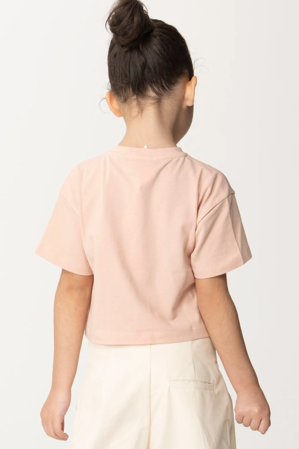 Elisabetta Franchi Bambina T-shirt con Ricamo Lettering e Charm