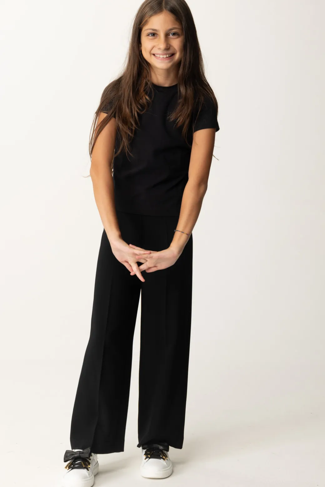 Elisabetta Franchi Bambina T-shirt con Ricamo Logo a Filo