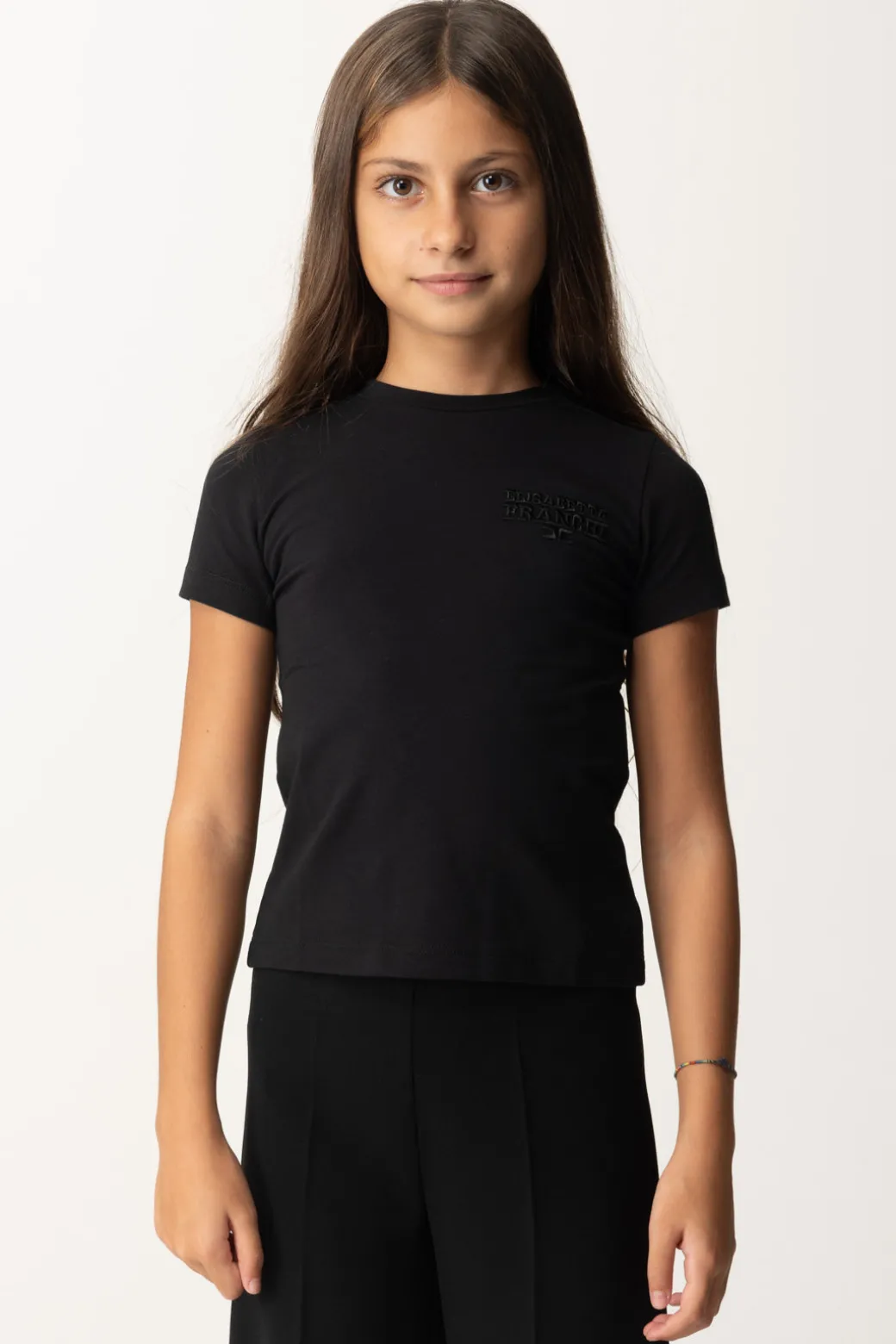 Elisabetta Franchi Bambina T-shirt con Ricamo Logo a Filo
