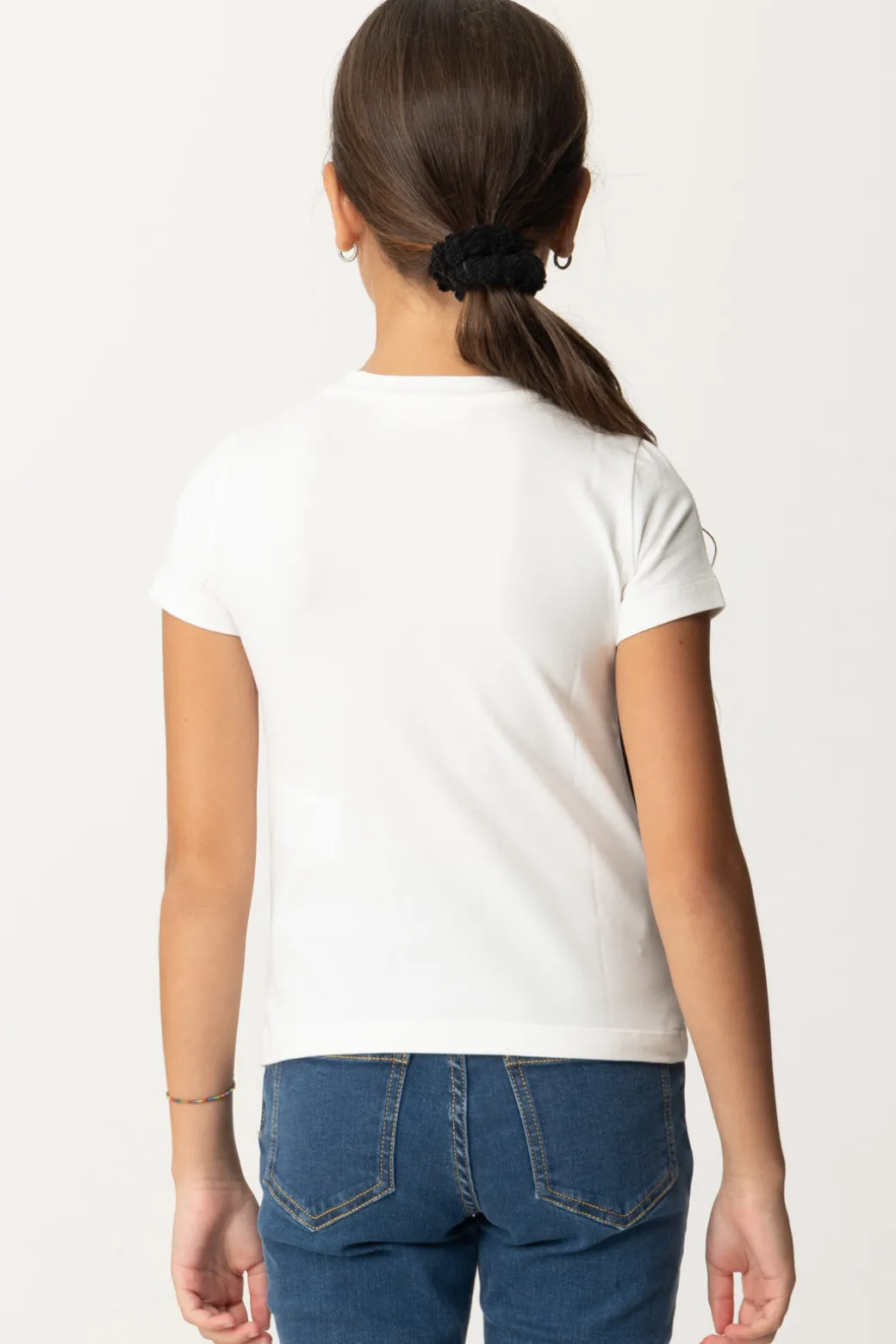 Elisabetta Franchi Bambina T-shirt con Ricamo Logo a Filo