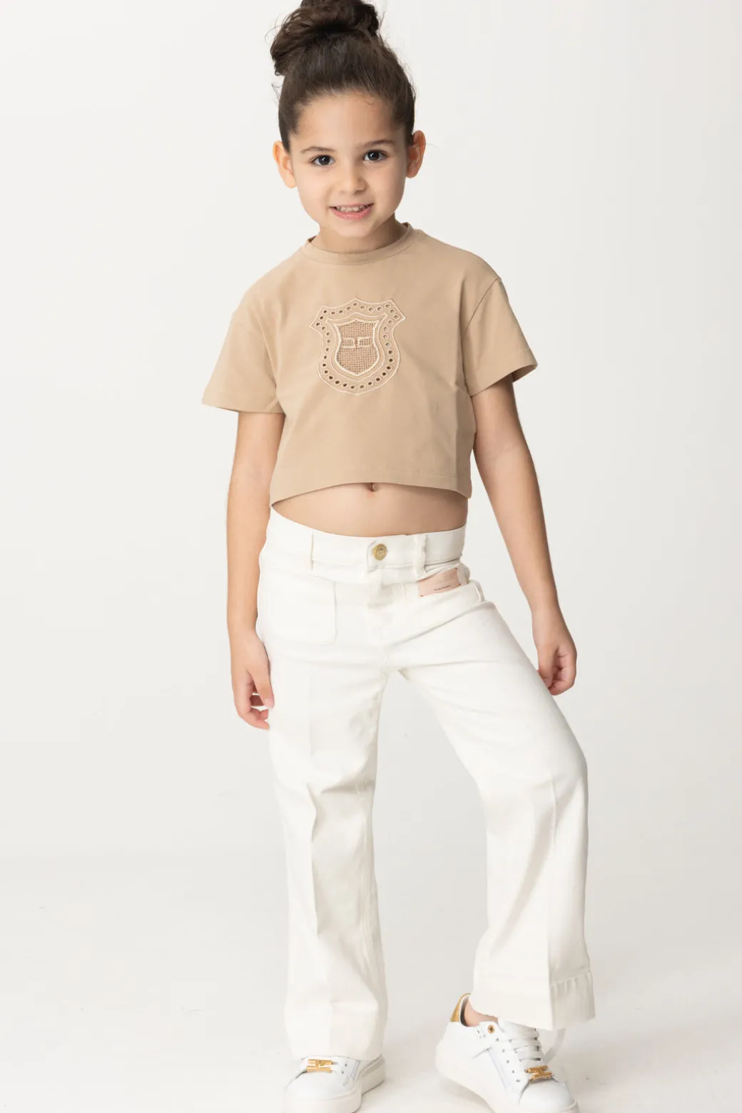 Elisabetta Franchi Bambina T-shirt con Ricamo Stemma