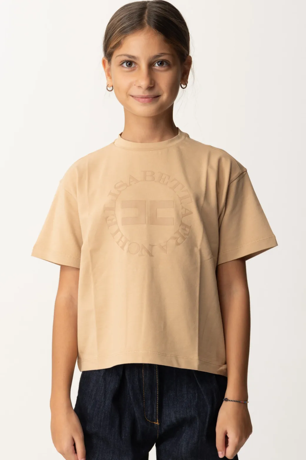 Elisabetta Franchi Bambina T-shirt con Stampa Logo e Lettering