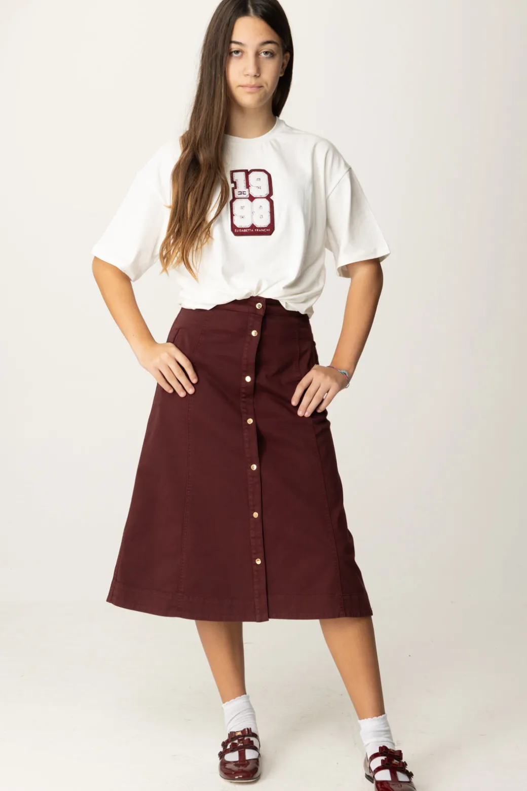 Elisabetta Franchi Bambina T-shirt con Toppa "1998"