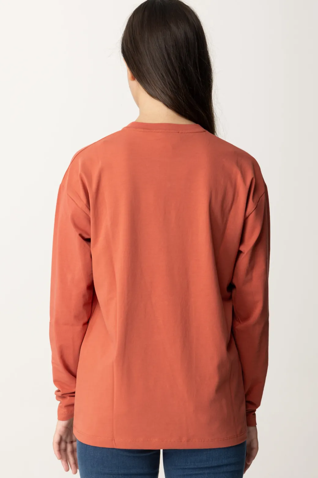Elisabetta Franchi Bambina T-shirt Manica Lunga con Ricamo Logo