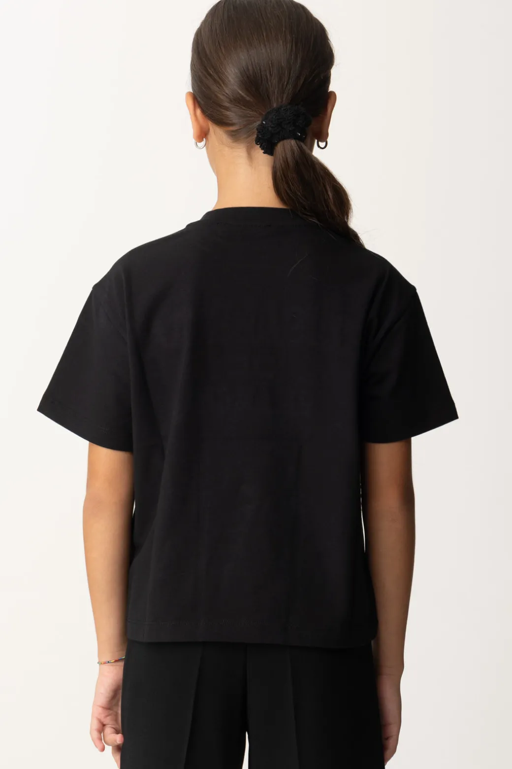 Elisabetta Franchi Bambina T-shirt Over con Ricamo Logo In Stile College
