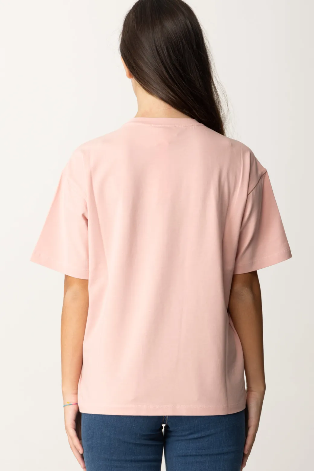 Elisabetta Franchi Bambina T-shirt Over con Ricamo Logo In Stile College
