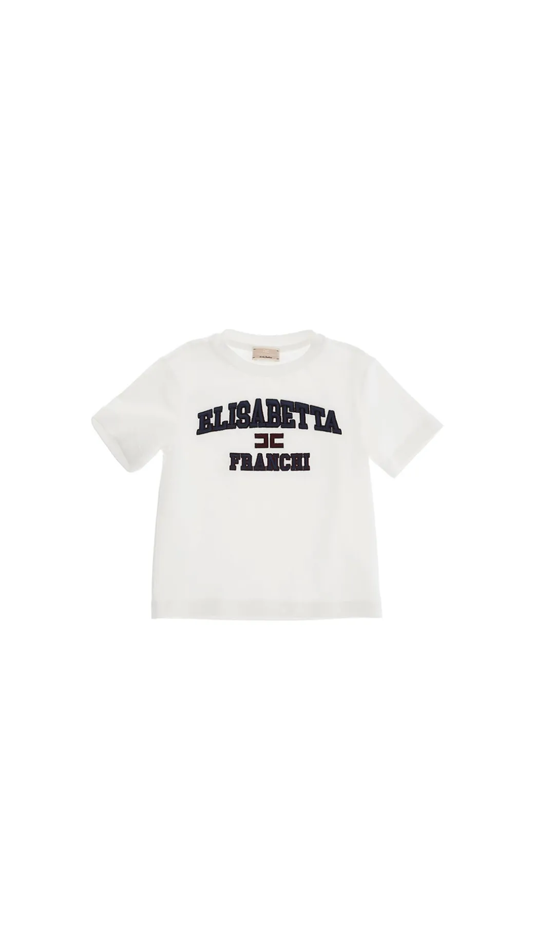 Elisabetta Franchi Bambina T-shirt Overzie con Ricamo Logo College