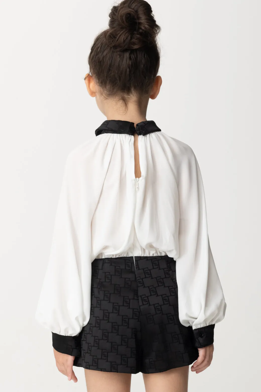 Elisabetta Franchi Bambina Tuta Corta In Raso e Georgette