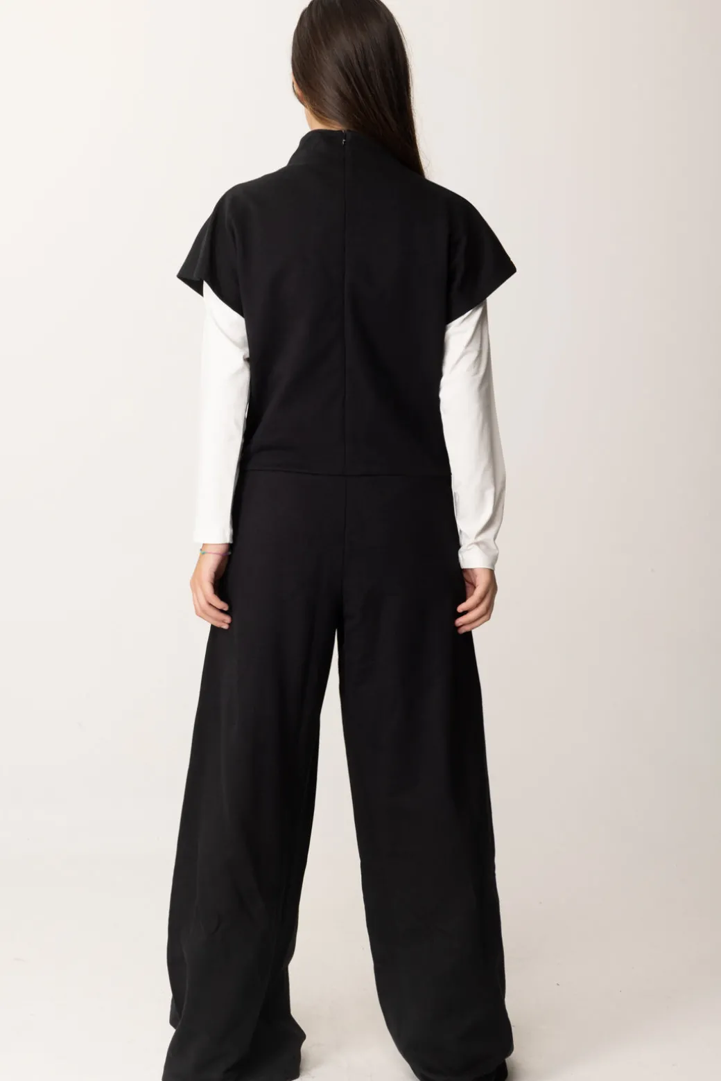 Elisabetta Franchi Bambina Tuta In Felpa Collo Alto con Patch Ef