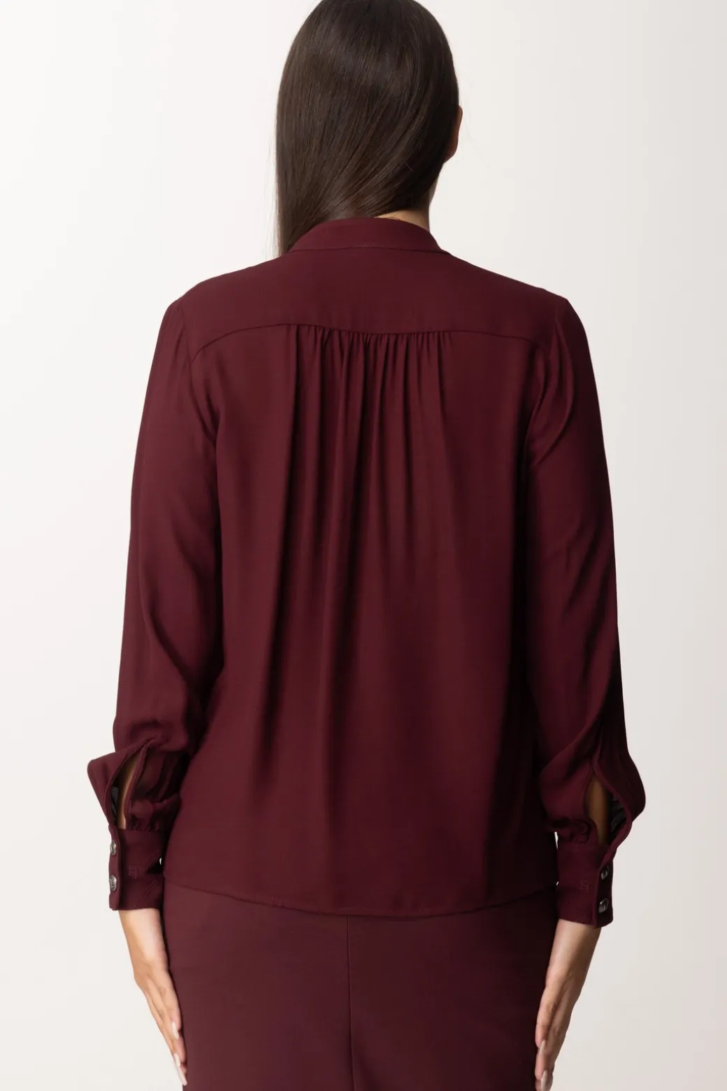 Donna Elisabetta Franchi Blusa con Inserto a Righe e Logo