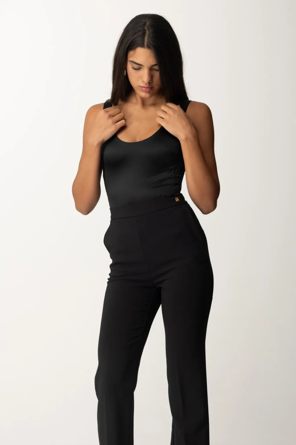 Donna Elisabetta Franchi Body In Lycra con Bande Logate