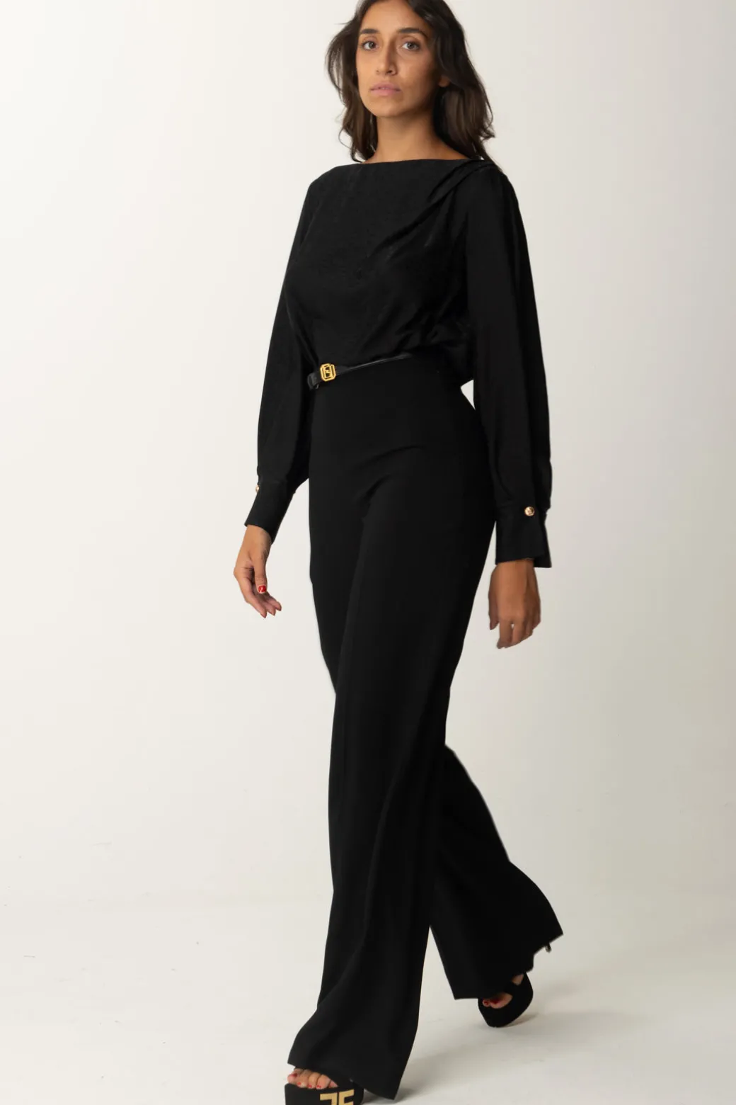 Donna Elisabetta Franchi Body In Raso Jacquard con Collana