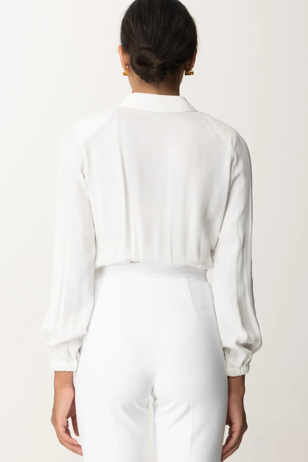 Donna Elisabetta Franchi Body Scollo a Incrocio In Georgette