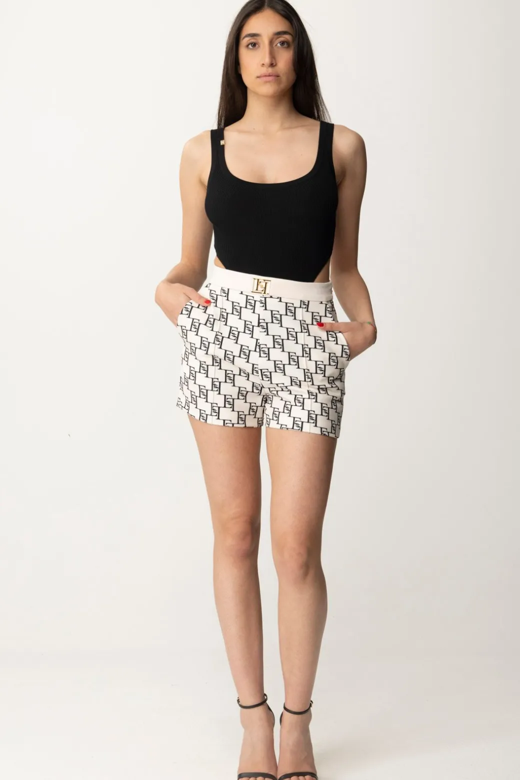 Donna Elisabetta Franchi Body Sgambato a Costine