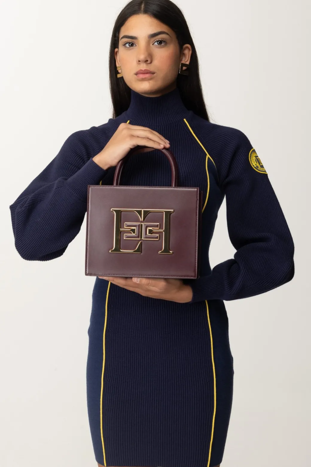 Donna Elisabetta Franchi Borsa a Mano Piccola con Logo