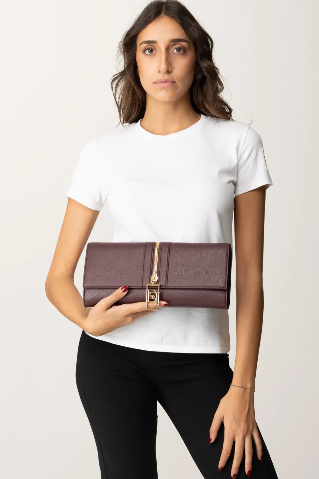 Donna Elisabetta Franchi Borsa Baguette con Zip