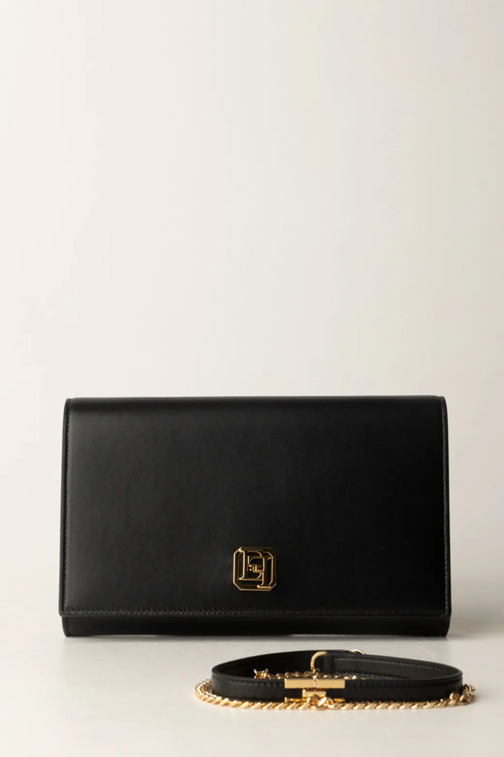Donna Elisabetta Franchi Borsa Baguette In Nappa con Placca Logo