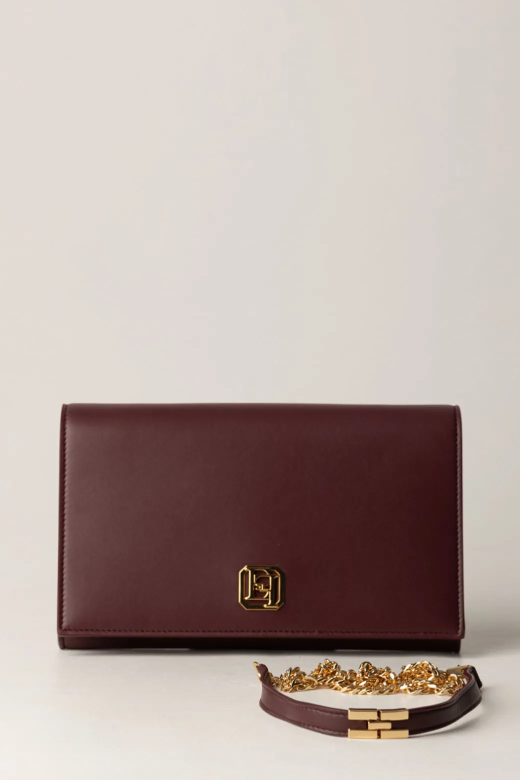 Donna Elisabetta Franchi Borsa Baguette In Nappa con Placca Logo