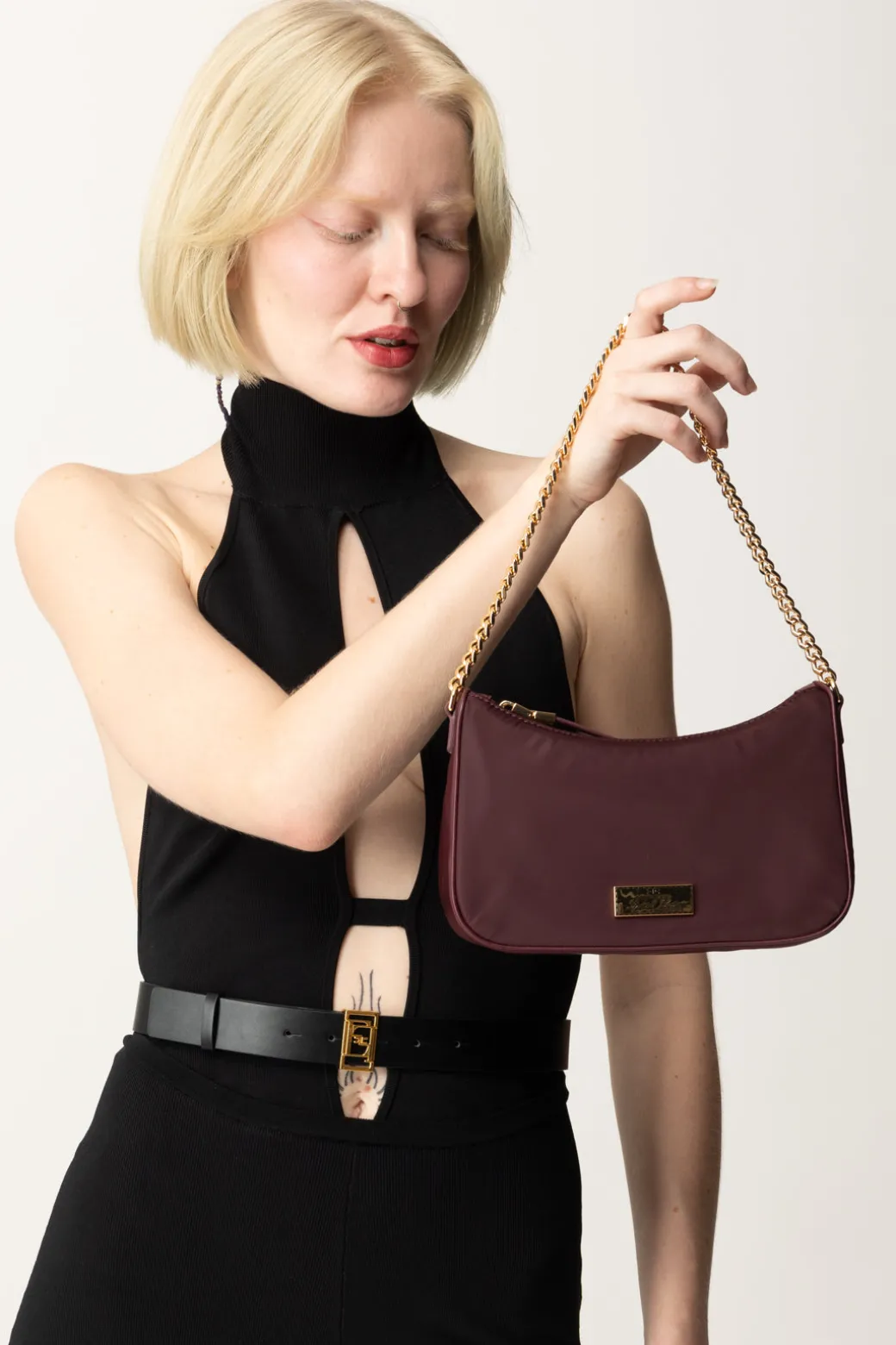 Donna Elisabetta Franchi Borsa con Doppia Tracolla e Logo