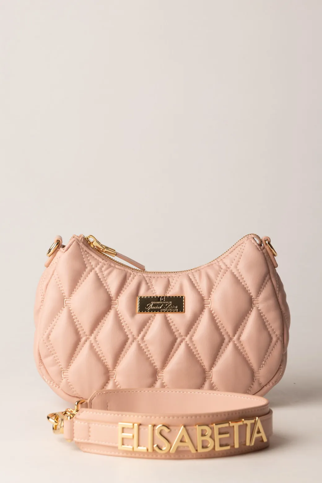 Donna Elisabetta Franchi Borsa Hobo In Tessuto Embossed con Lettering