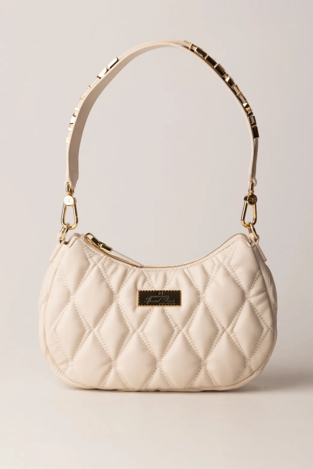 Donna Elisabetta Franchi Borsa Hobo In Tessuto Embossed con Lettering