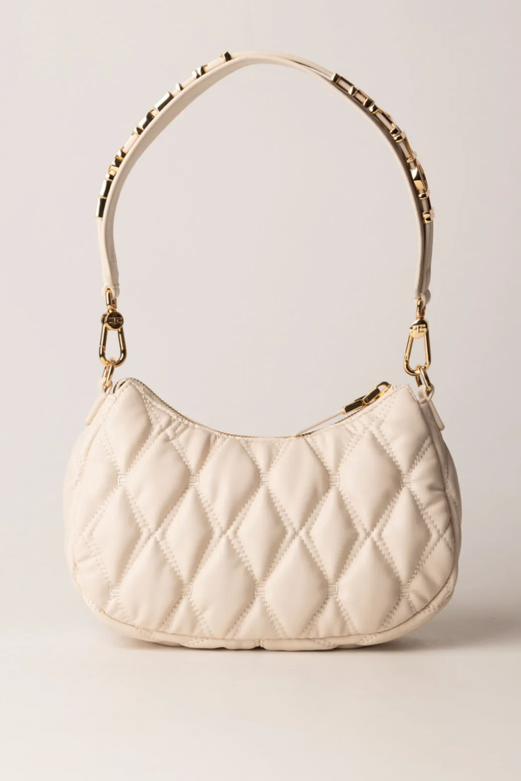 Donna Elisabetta Franchi Borsa Hobo In Tessuto Embossed con Lettering