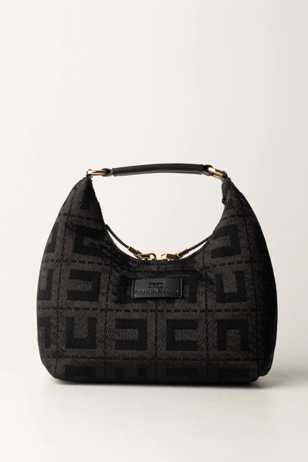 Donna Elisabetta Franchi Borsa Hobo In Tessuto Jacquard