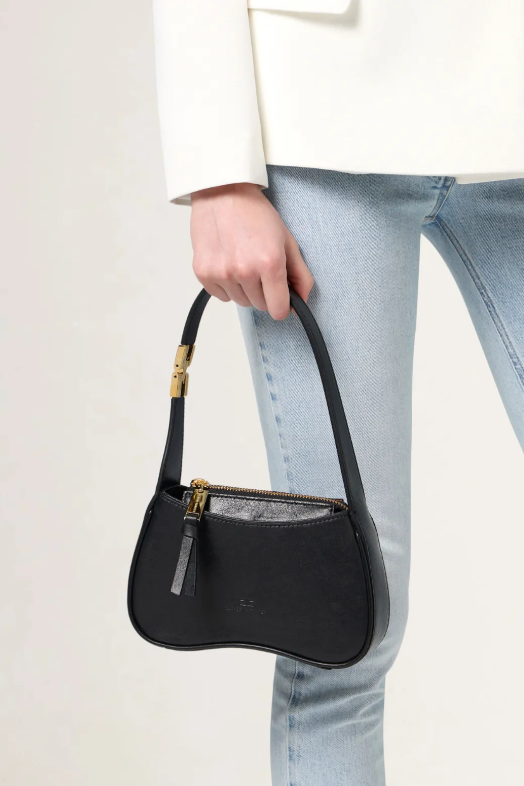 Donna Elisabetta Franchi Borsa Hobo Mini In Nappa Lucida