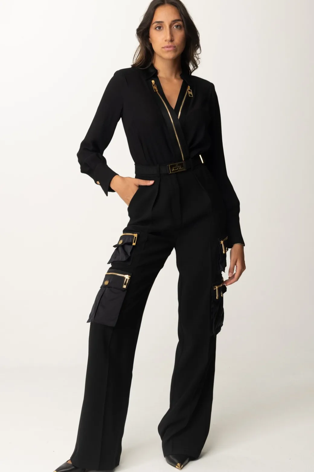 Donna Elisabetta Franchi Camicia Body a Incrocio con Zip