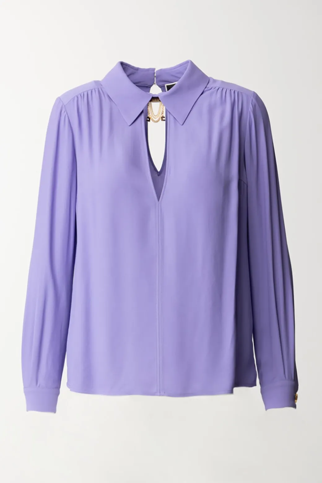 Donna Elisabetta Franchi Camicia con Accessorio Al Collo e Scollo Sul Retro