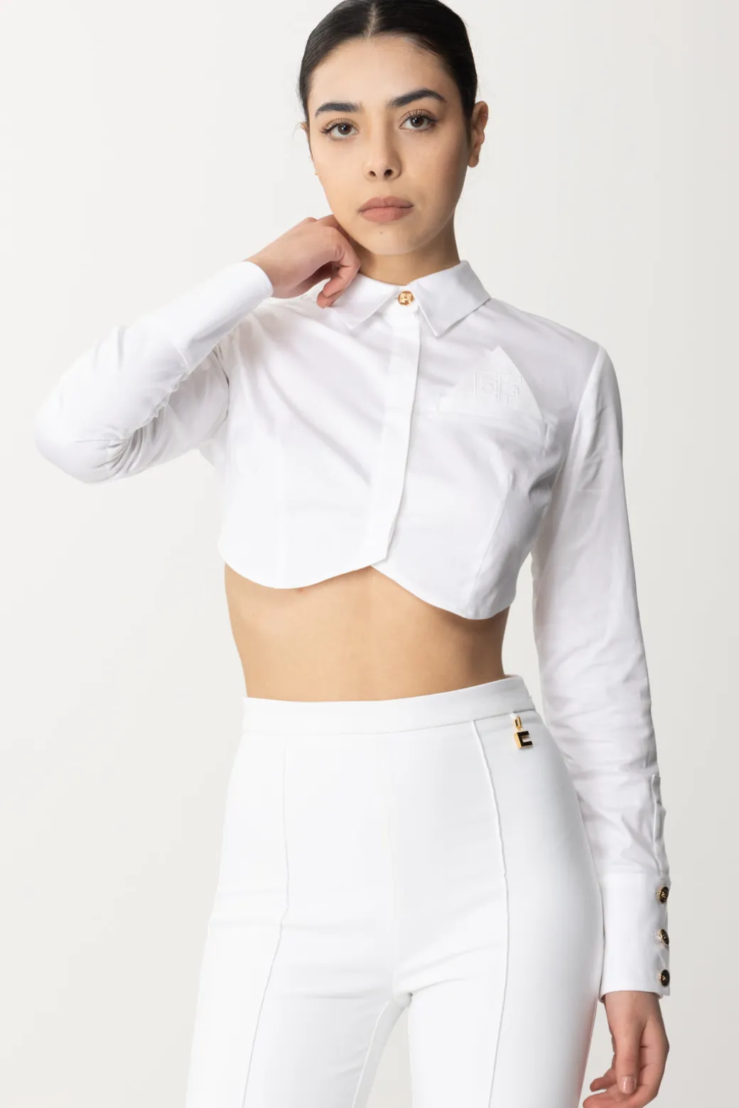 Donna Elisabetta Franchi Camicia Cropped