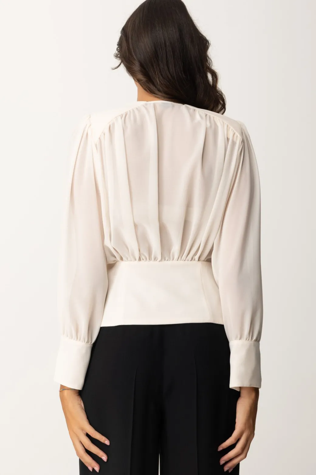 Donna Elisabetta Franchi Camicia Morbida In Georgette con Baschina