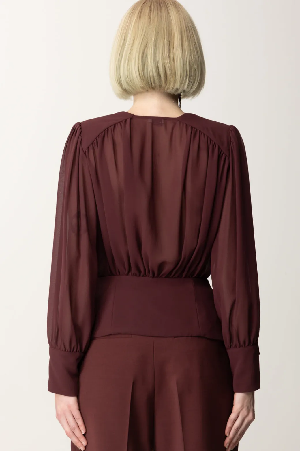 Donna Elisabetta Franchi Camicia Morbida In Georgette con Baschina