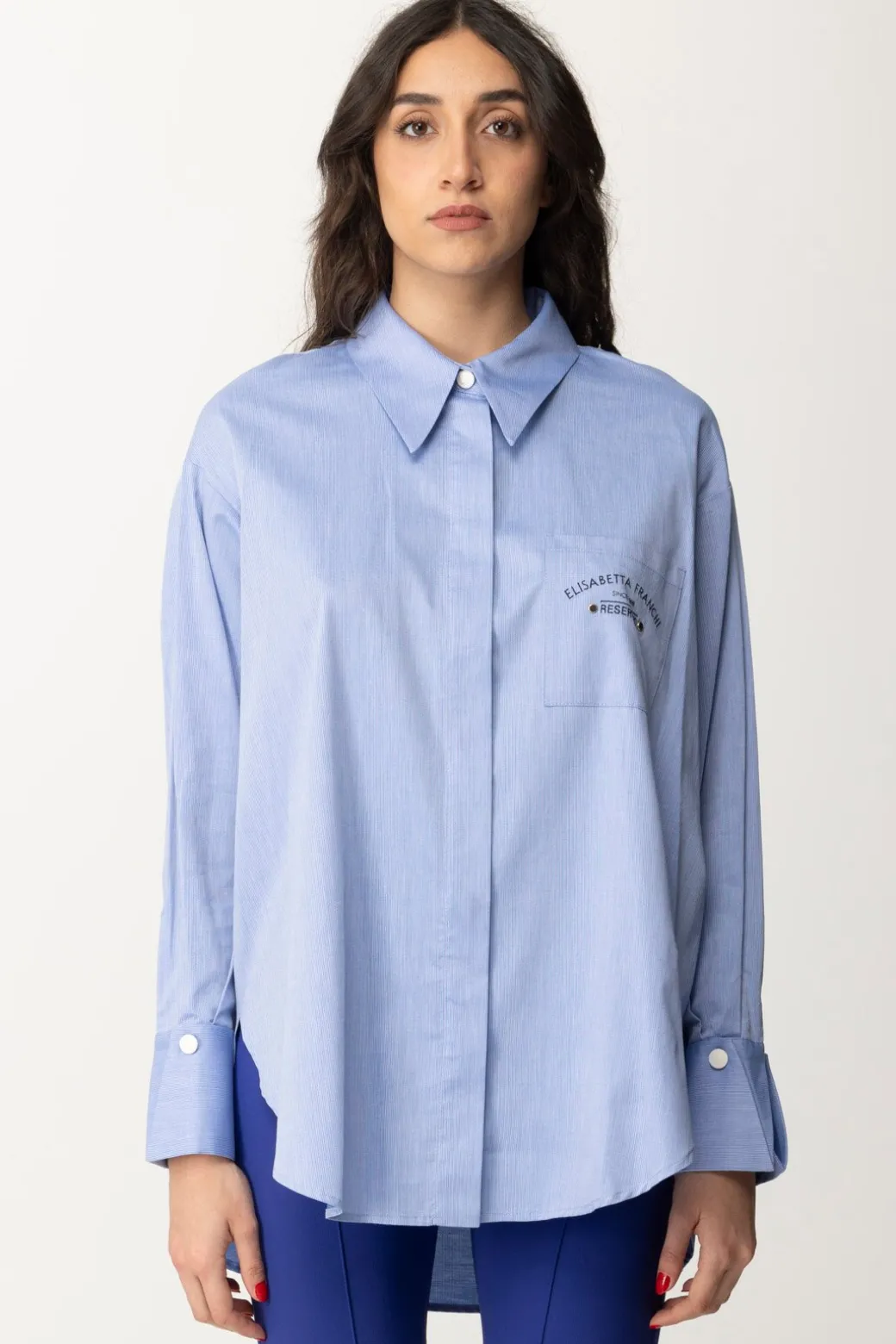 Donna Elisabetta Franchi Camicia Svasata con Ricamo Reserved