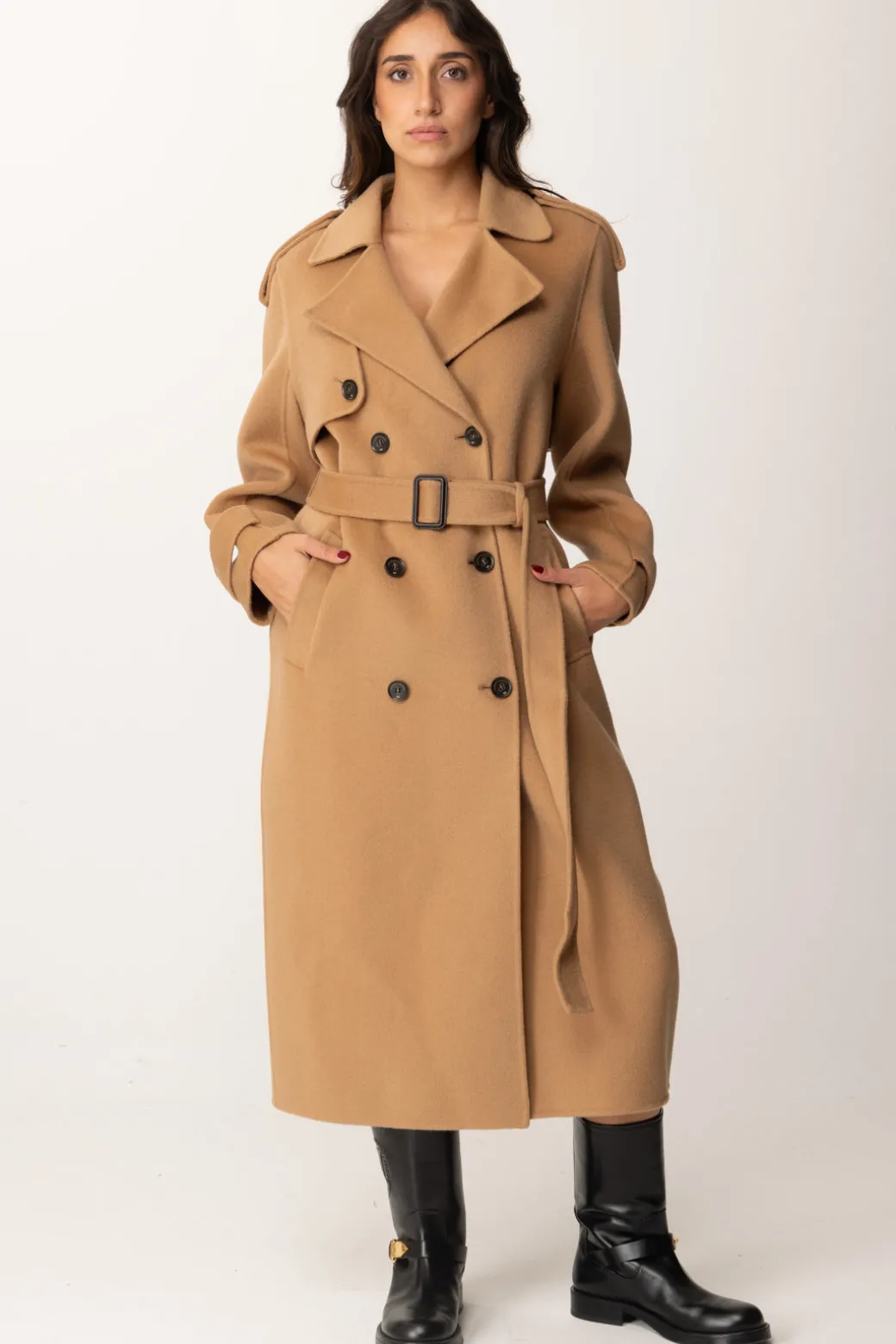 Donna Elisabetta Franchi Cappotto a Trench In Lana