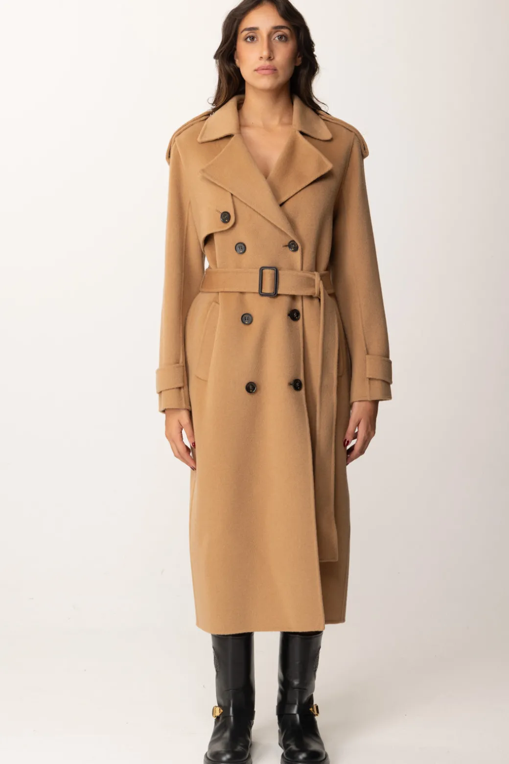 Donna Elisabetta Franchi Cappotto a Trench In Lana