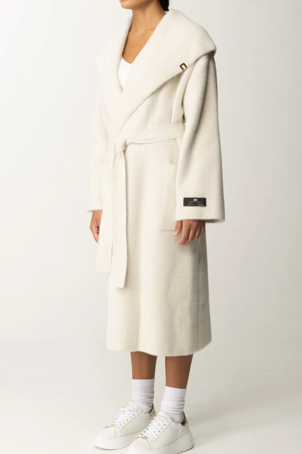 Donna Elisabetta Franchi Cappotto Vestaglia con Cintura