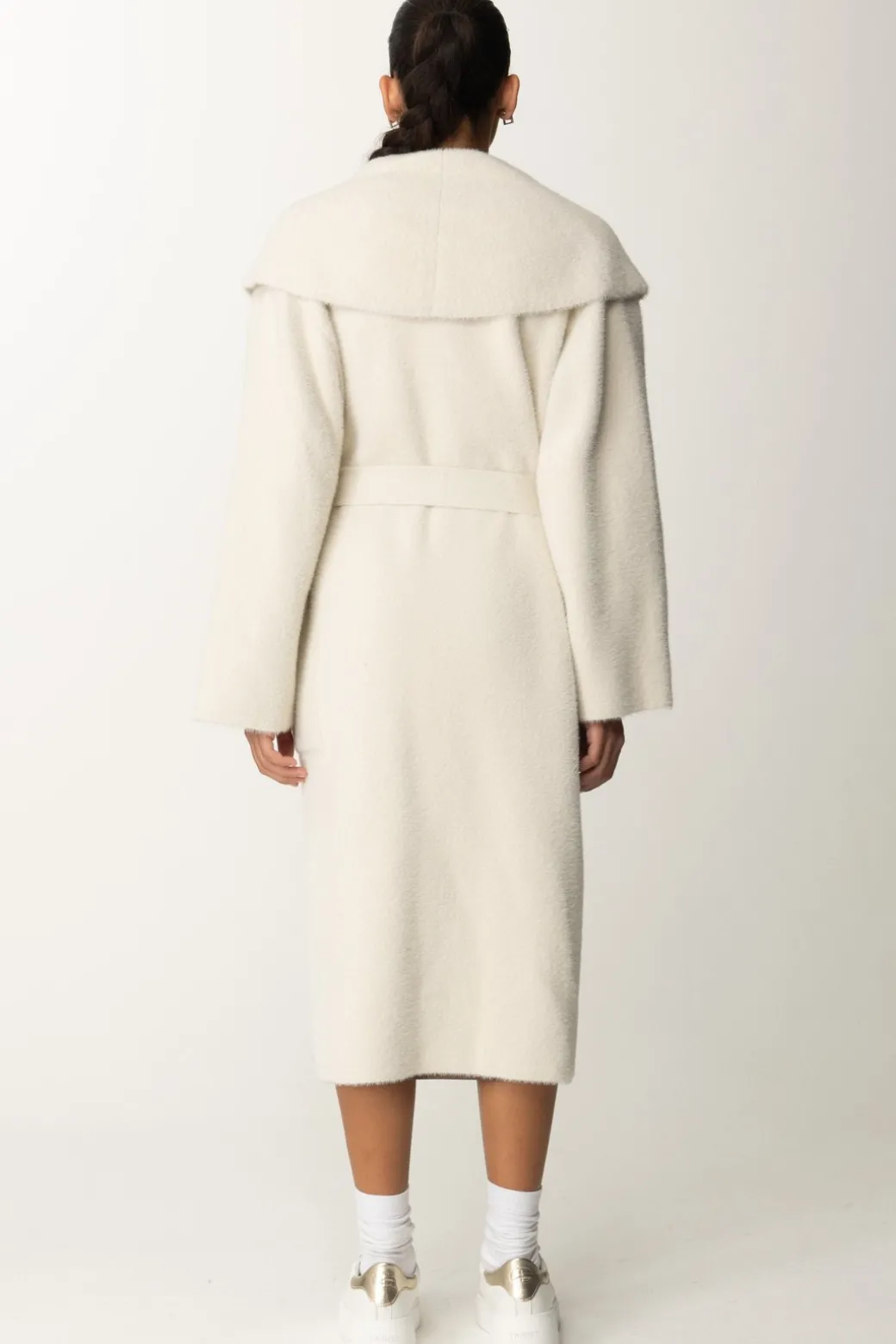 Donna Elisabetta Franchi Cappotto Vestaglia con Cintura