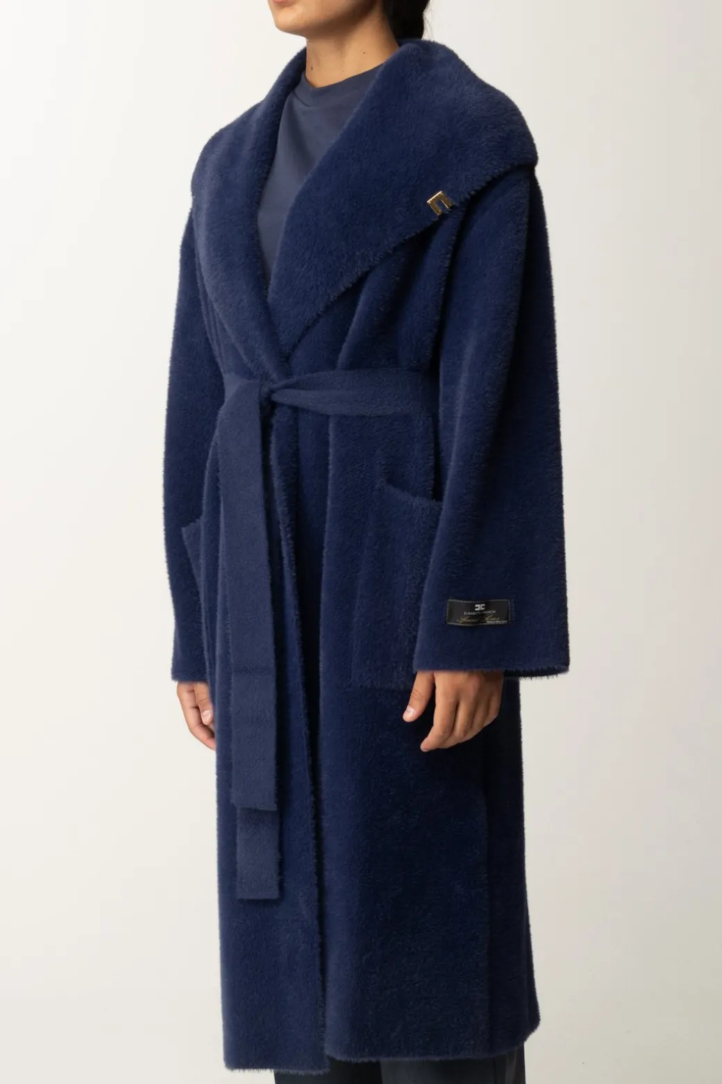 Donna Elisabetta Franchi Cappotto Vestaglia con Cintura