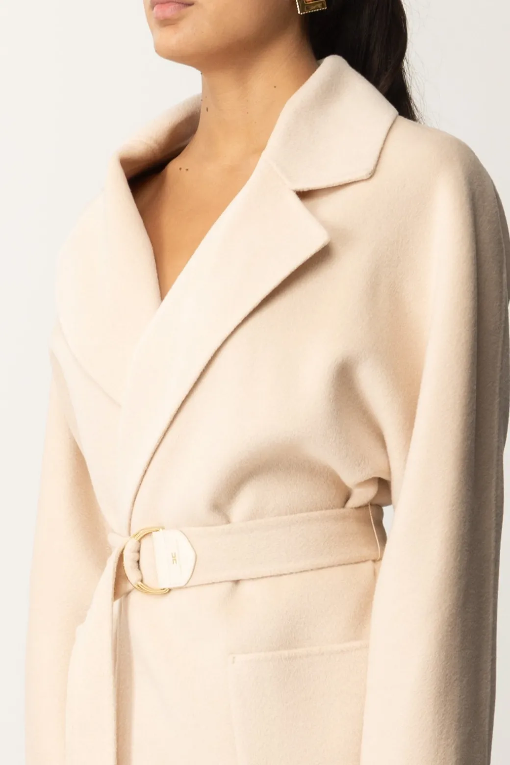 Donna Elisabetta Franchi Cappotto Vestaglia In Lana